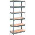 Global Equipment Extra Heavy Duty Shelving 36"W x 24"D x 96"H With 6 Shelves, Wood Deck, Gry 717369